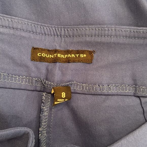 COUNTERPARTS ROYAL BLUE PULL ON PANTS SIZE 8 ANKLE ELASTIC WAIST - Picture 4 of 6